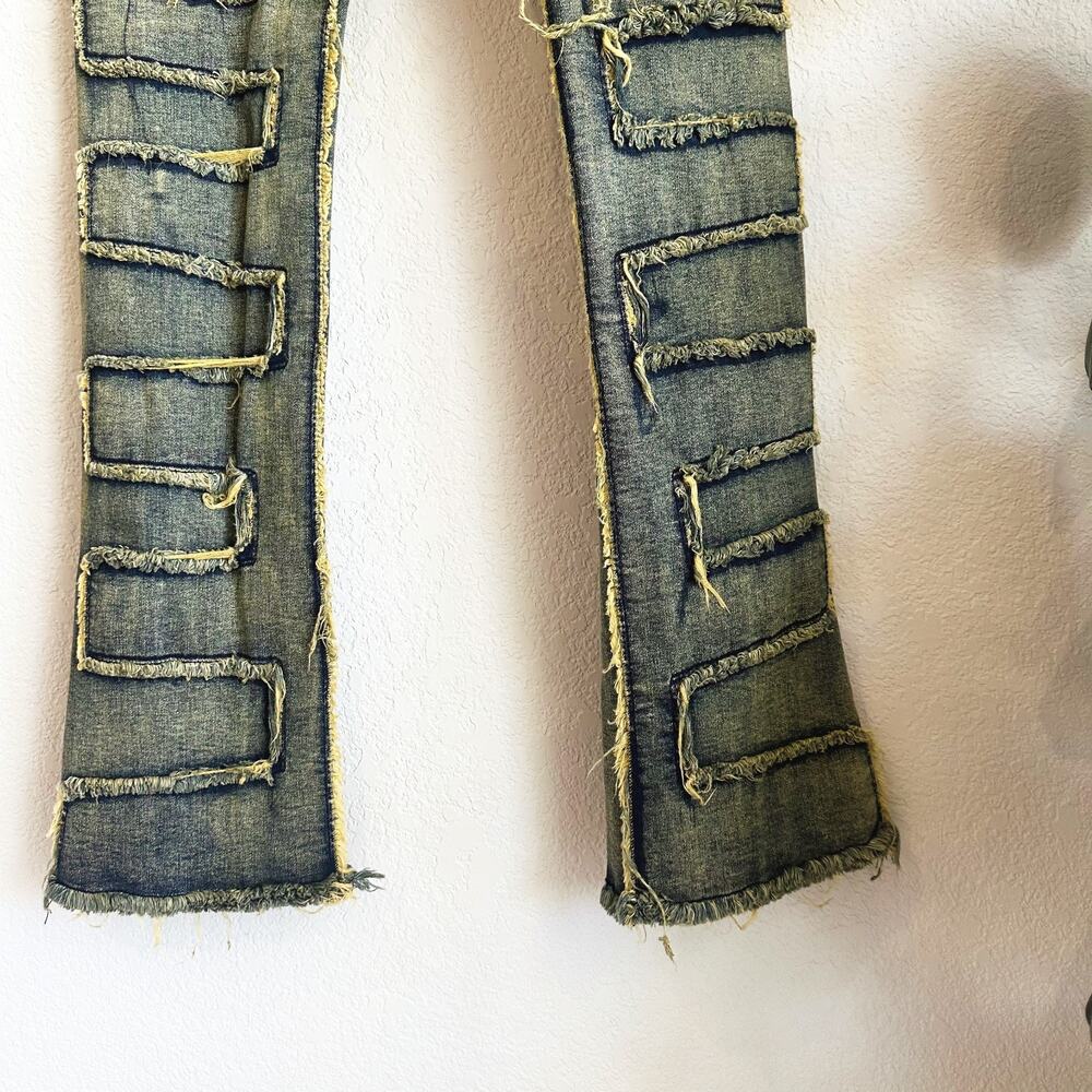 Rockstar Original Slim Stacked Flare Stretch Jeans 30X34 Y2K Streetwear Grunge - Picture 7 of 13